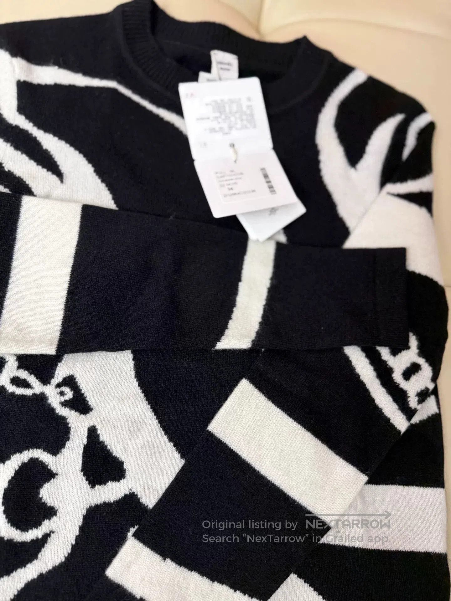 Hermes Hermes Black White Chain Knit Sweater. Size US S / EU 44-46 / 1 - 5 Thumbnail