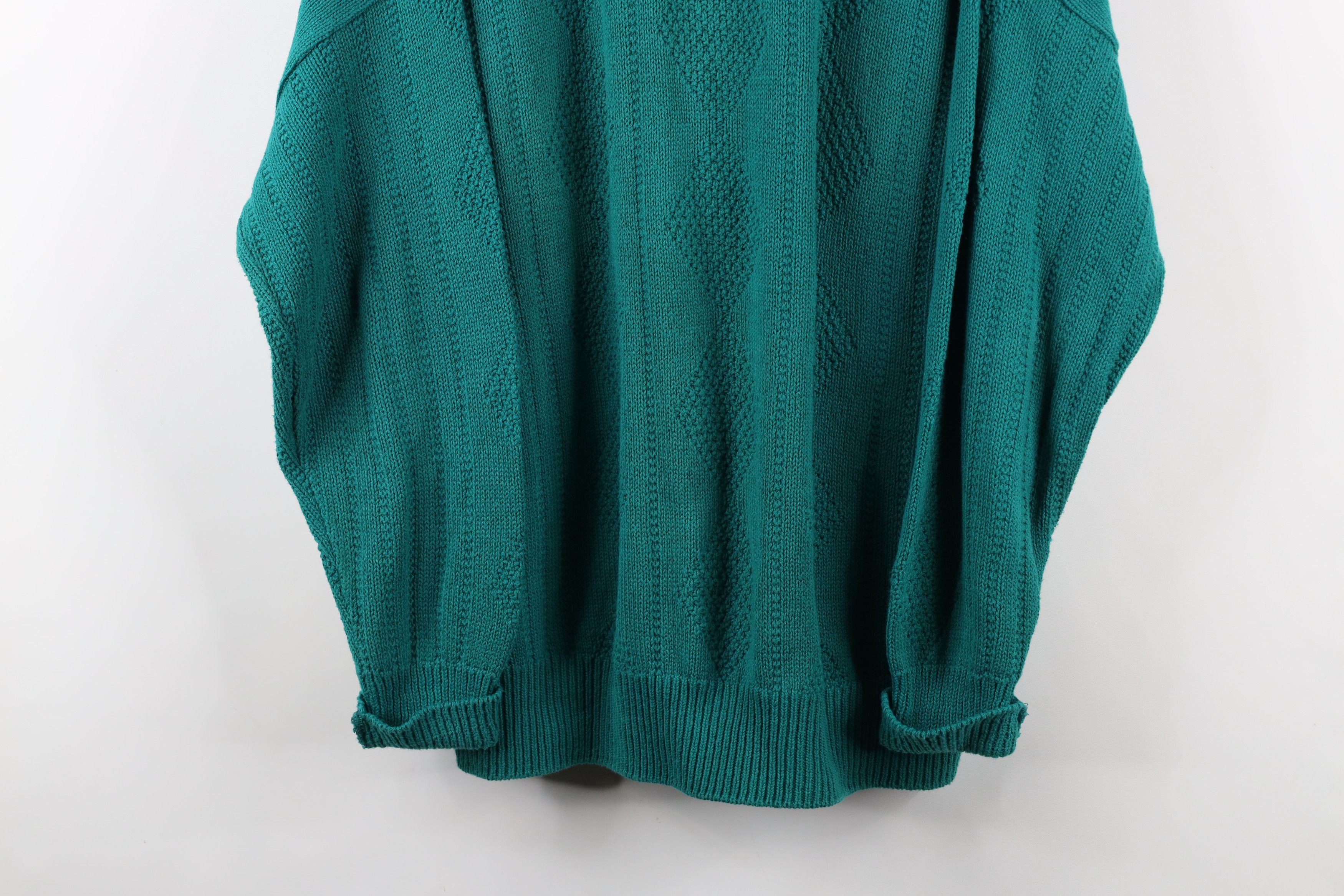 Vintage Vintage 90s Streetwear Diamond Ribbed Collared Sweater USA Size XXL / US 16-18 / IT 52-54 - 3 Thumbnail