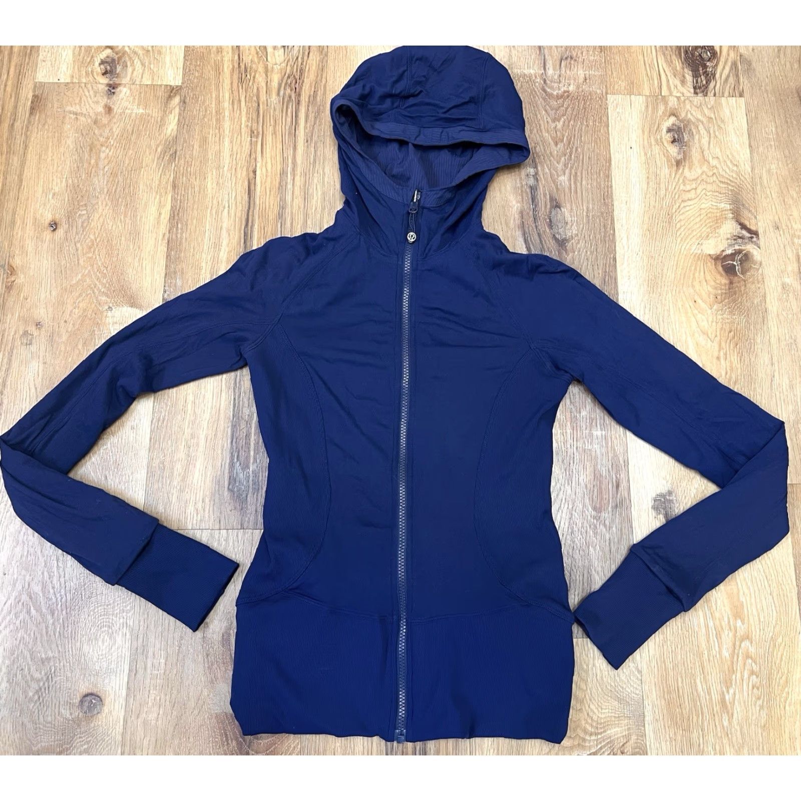 Lululemon Lululemon Blue Reversible Hooded Jacket Dance Studio 6 Ruched Size M / US 6-8 / IT 42-44 - 7 Thumbnail