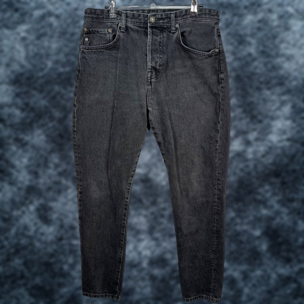 Denime AG Adriano Goldschmied Jeans Slim 32x31 Denim Black 100% Cotton Vintage? No, 5-Pocket Mens Straight Rise Mid Dark Wash Zip Button Shirt? Size US 32 / EU 48 - 1 Thumbnail