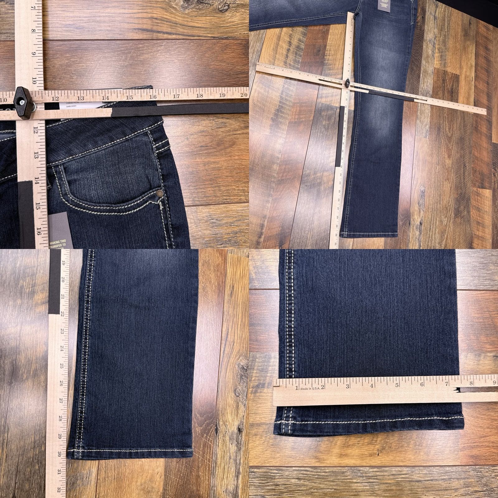 Vintage Natural Reflections Jeans Womens 10 Straight Denim Blue 5-Pocket Mid Rise Button Zip Embroidered Reflective Natures Reflections Vintage No Size 32" / US 10 / IT 46 - 9 Thumbnail