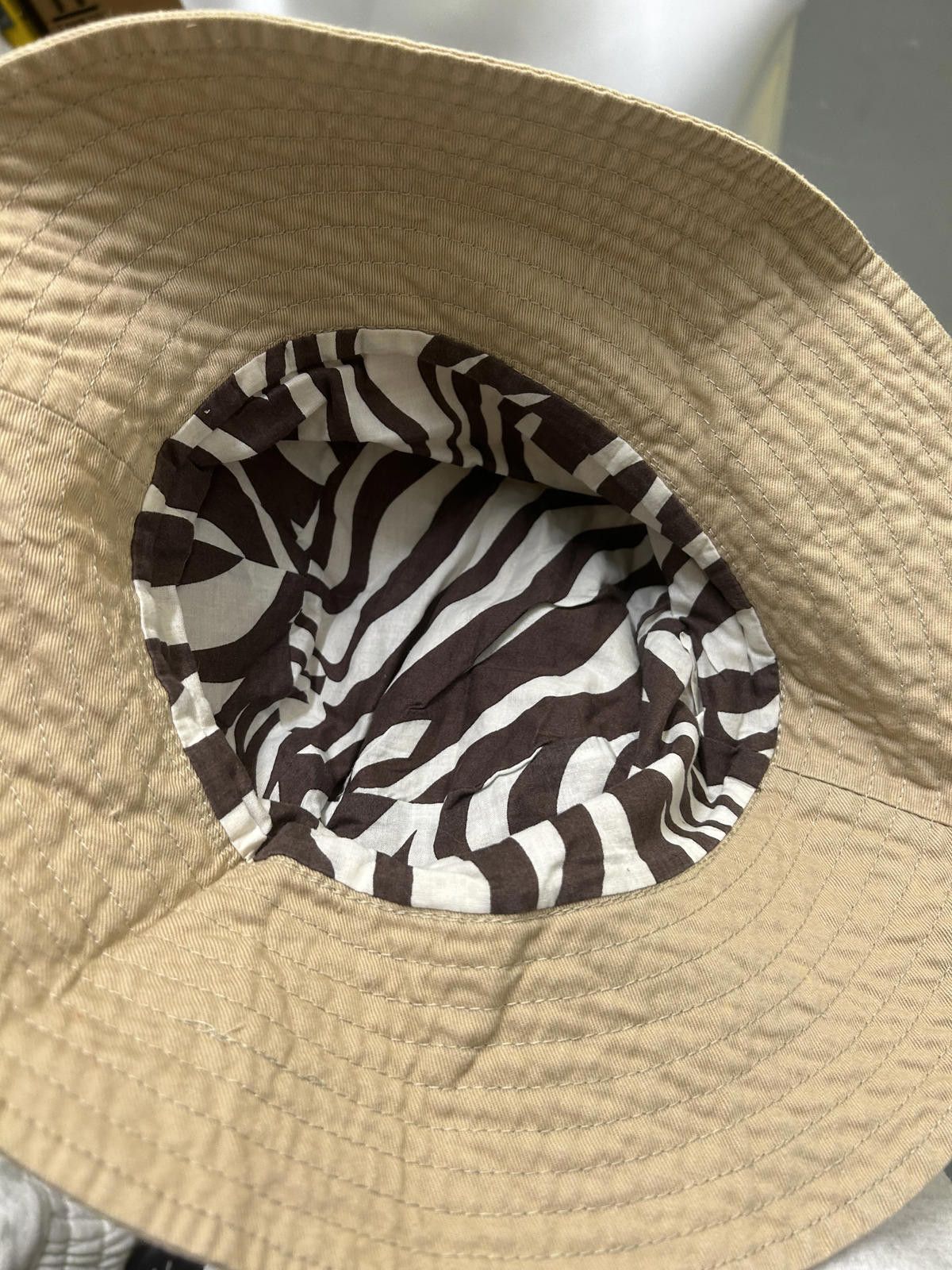 Designer Stylish Beige Bucket Hat Size ONE SIZE - 3 Thumbnail