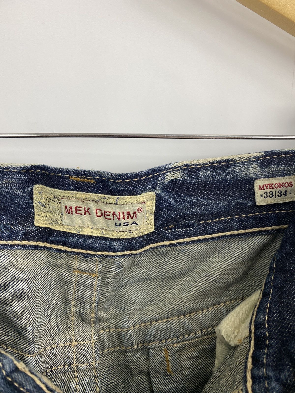 4GSELLER 🇯🇵 Y2K MEK Denim USA Trashed Faded Japan Style Jeans Rare Size US 34 / EU 50 - 17 Thumbnail