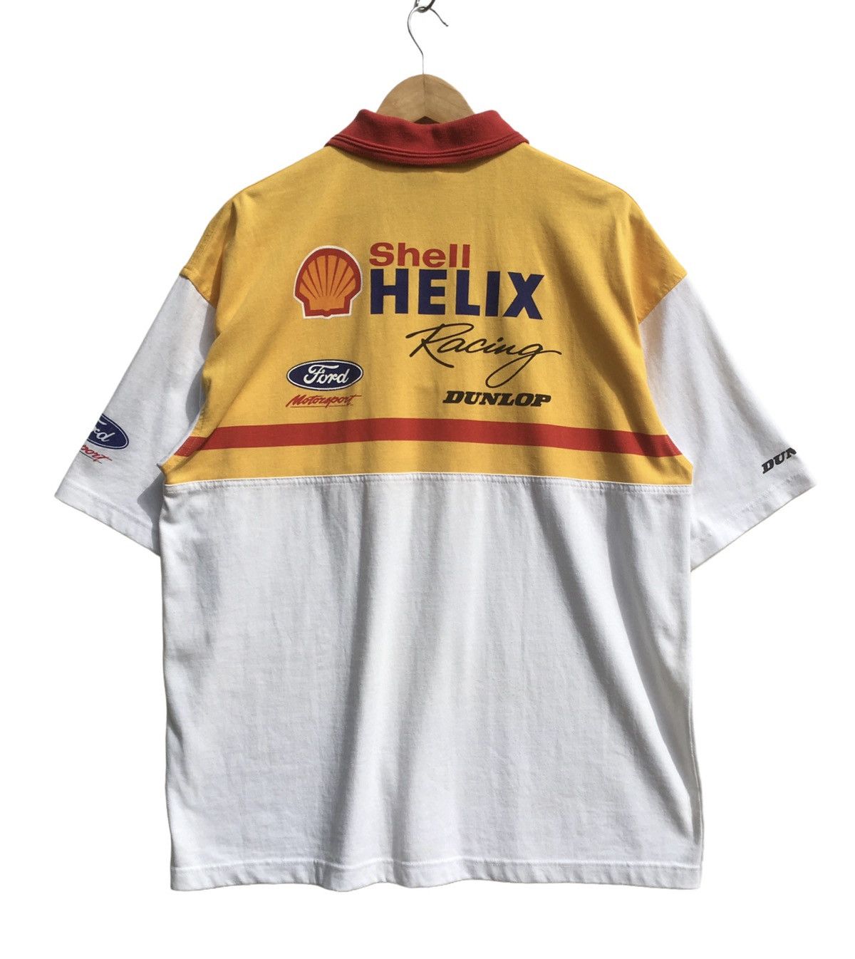 image of Vintage Shell Helix Racing Polos Ford Dunlop, Men's (Size 2XL)