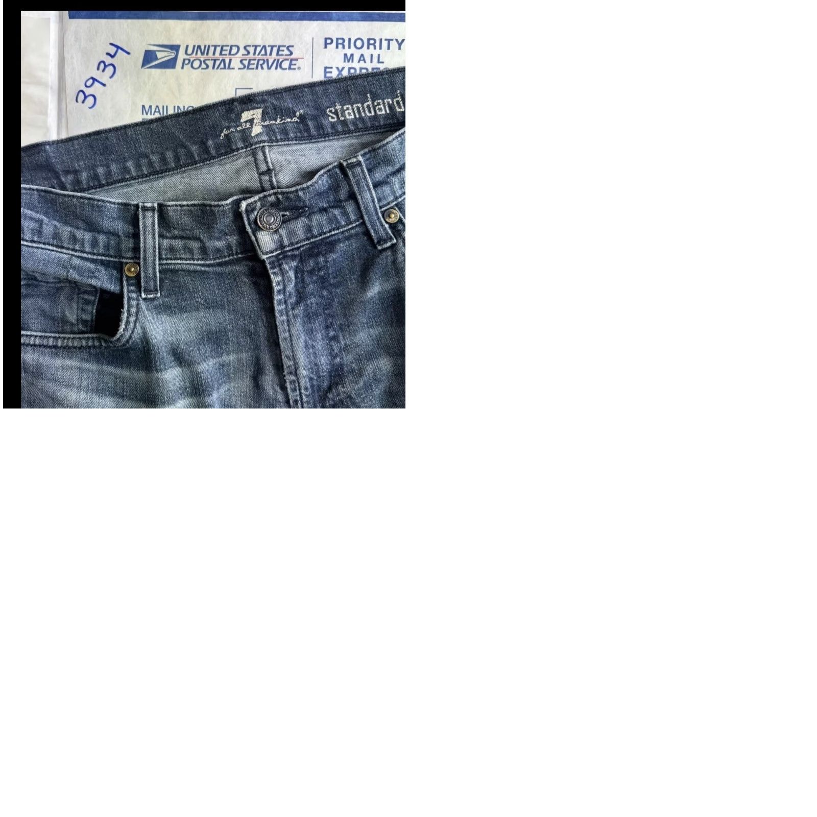 7 For All Mankind 7 For All Mankind Jeans Mens Dark Wash Blue Size 32 Regular Slim Straight 5-Pocket Denim Size US 32 / EU 48 - 9 Thumbnail