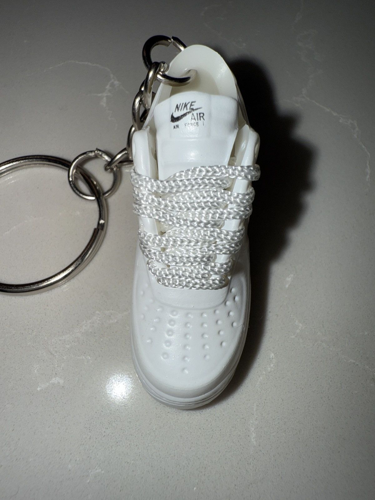 Nike 3D Mini Sneaker, Nike AF1 triple white, keychain shoe NEW! Size ONE SIZE - 4 Thumbnail