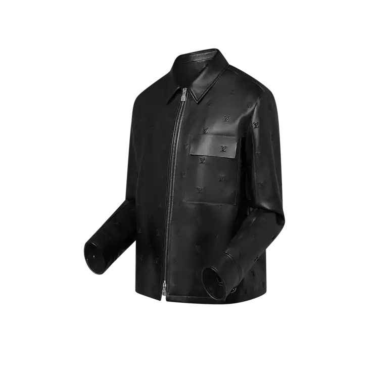 Louis Vuitton LV Blason Embroidered Leather Overshirt Size US XL / EU 56 / 4 - 2 Thumbnail