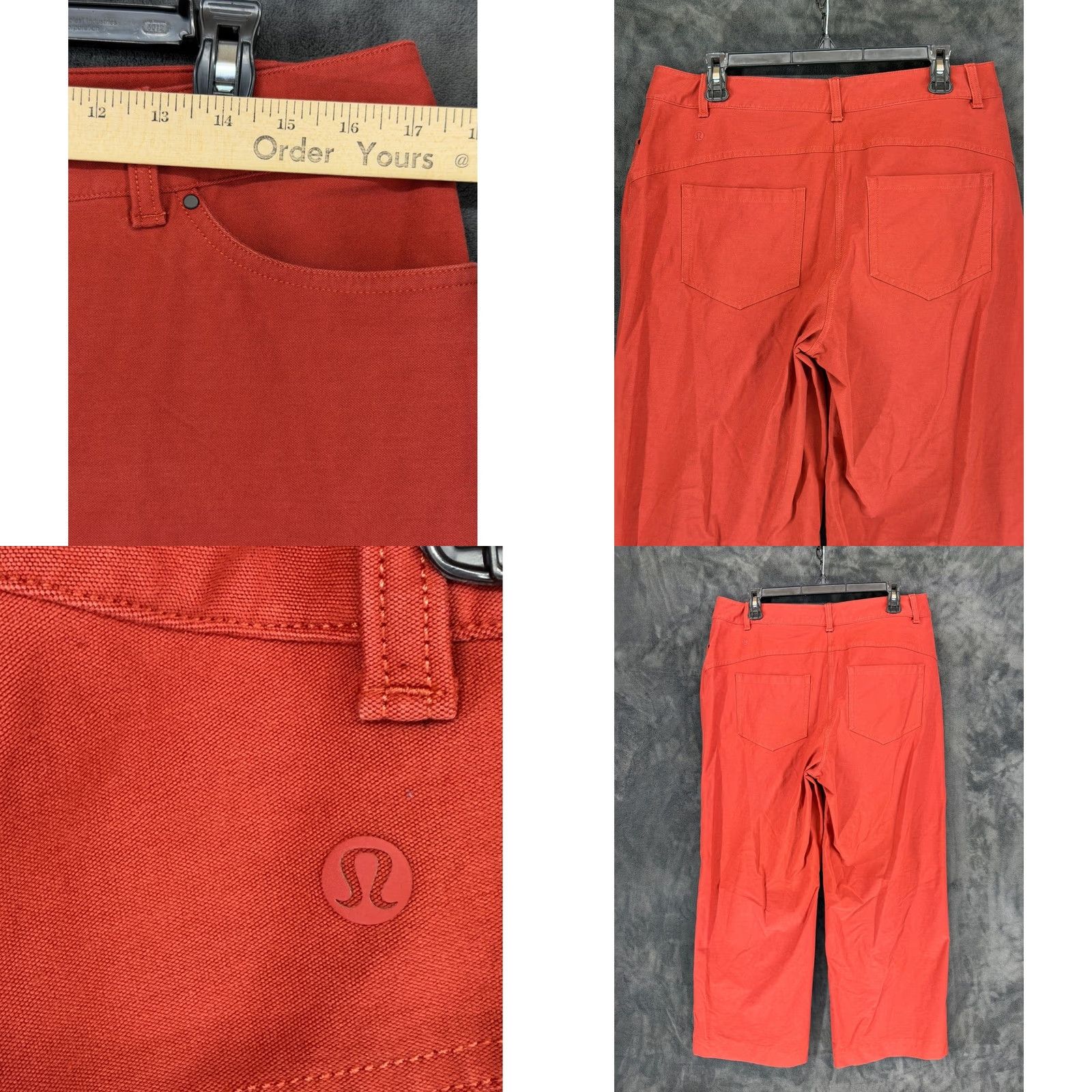 Lululemon Lululemon City Sleek 5 Pocket Wide Leg Pants Red Warpstreme Size 32 Women Twill 4-Way Stretch High Rise Ankle Capris Style LW5ENJS Size 24" / US 00 / IT 34 - 8 Thumbnail