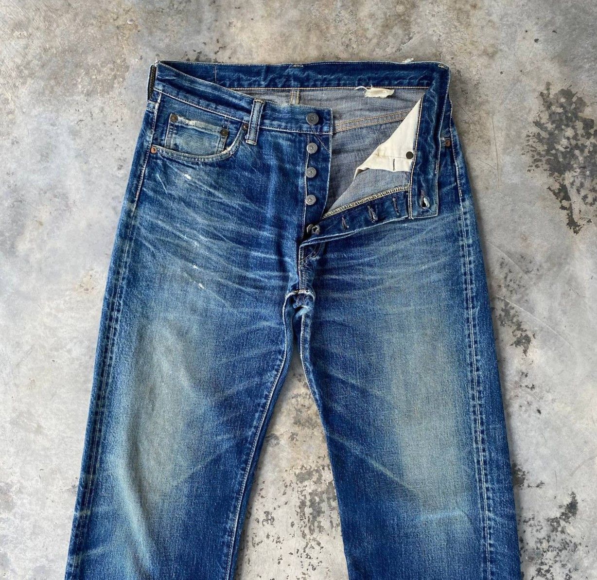 Sugar Cane Vintage Sugar Cane Lot 902 Selvedge Grunge Frayed StarPrint Size US 31 - 10 Thumbnail