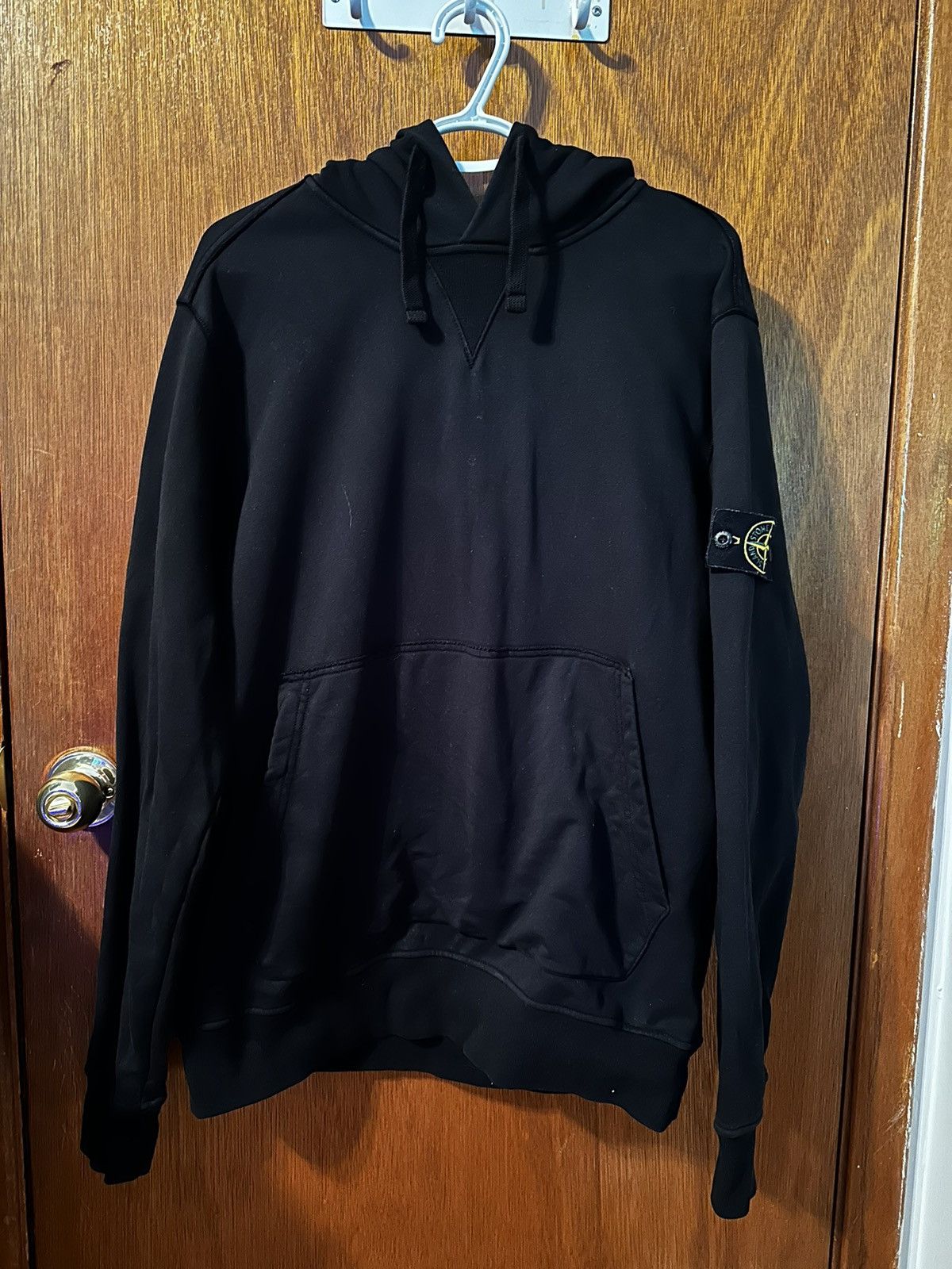 image of Stone Island Black Hoodie, Men's (Size 2XL)