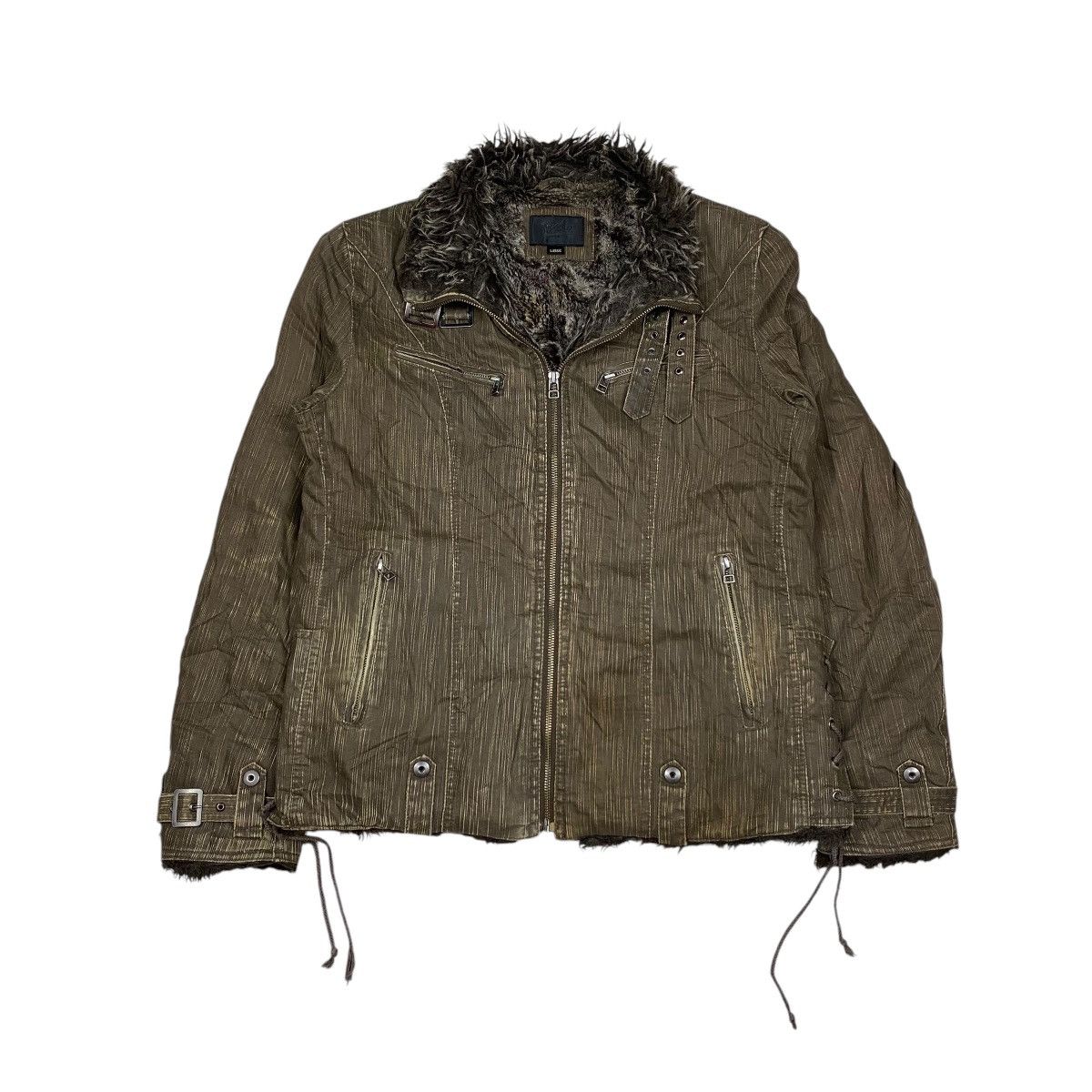 If Six Was Nine × Japanese Brand × Mossimo Mossimo Fur Bikers Denim Jacket Size US L / EU 52-54 / 3 - 1 Thumbnail