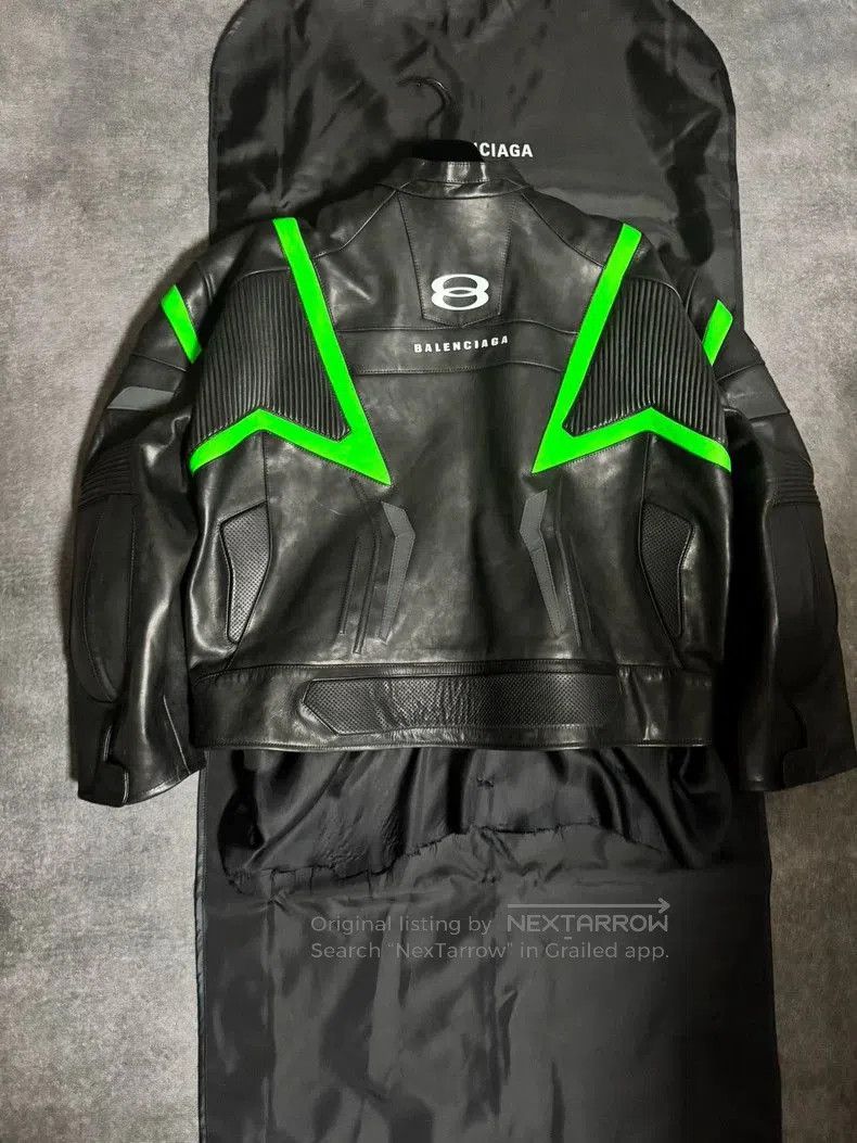 Balenciaga Balenciaga Racer Jacket Black Green Leather. Size US S / EU 44-46 / 1 - 2 Thumbnail