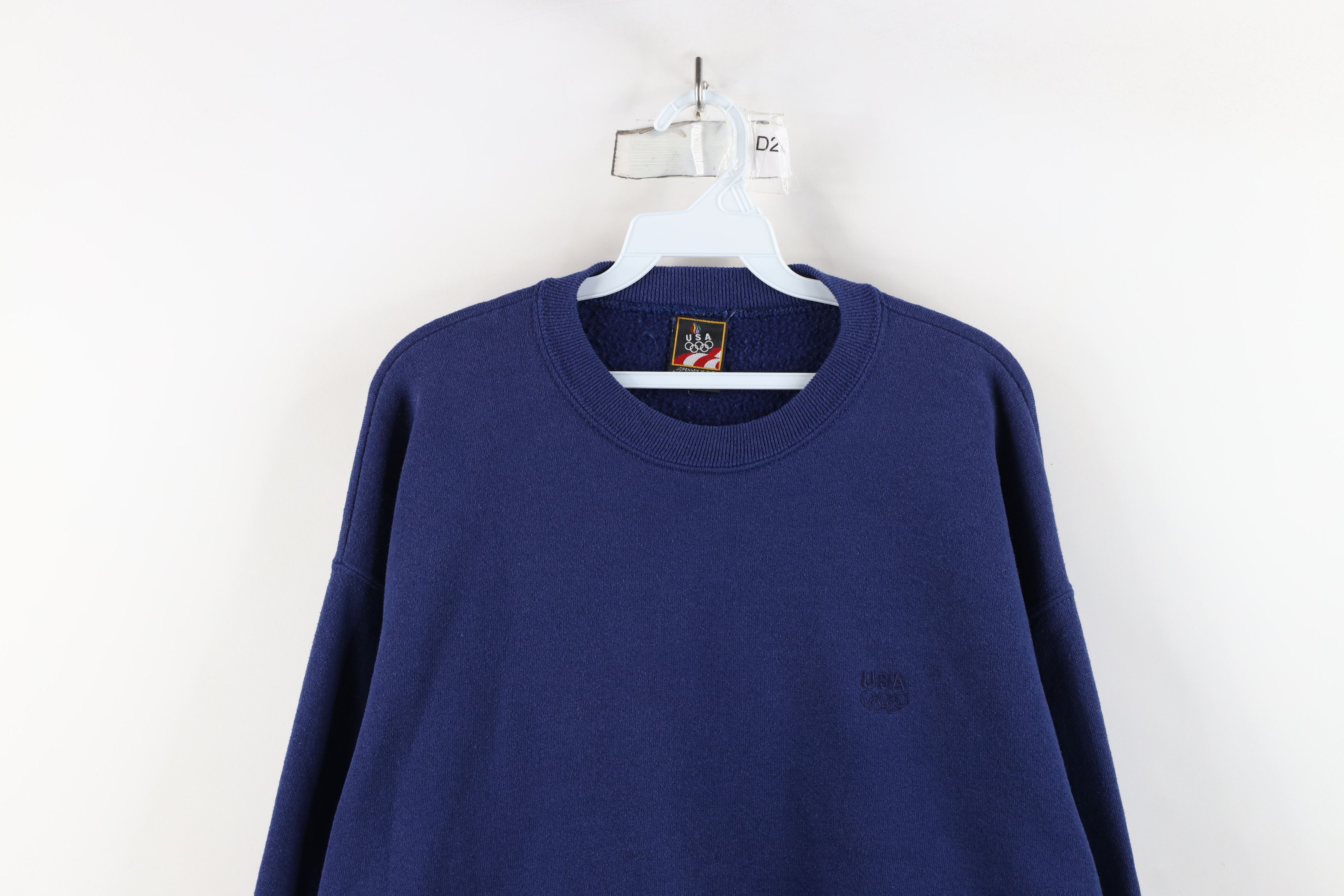 Vintage Vintage 90s USA Olympics Spell Crewneck Sweatshirt Blue USA Size US L / EU 52-54 / 3 - 2 Thumbnail