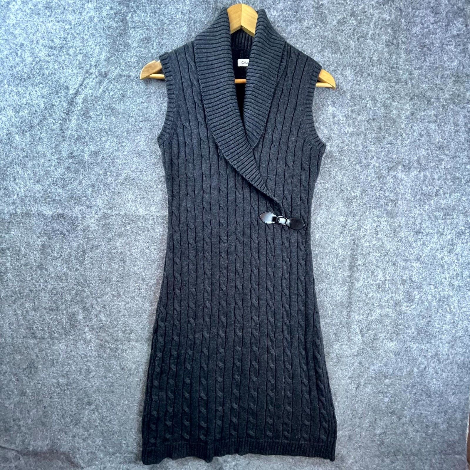 Calvin Klein Calvin Klein Sweater Dress Women Medium Black Cable Knit Size M / US 6-8 / IT 42-44 - 1 Thumbnail