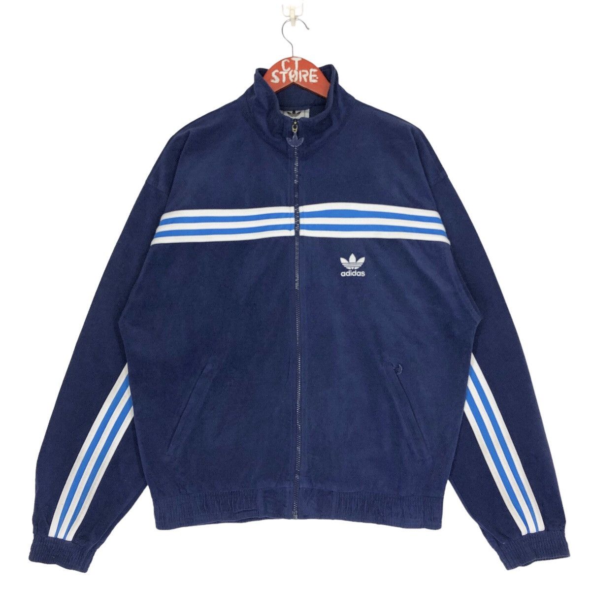 Adidas × Vintage Vintage 90s Adidas 3 Stripes Zip Up Jacket Size US M / EU 48-50 / 2 - 1 Thumbnail