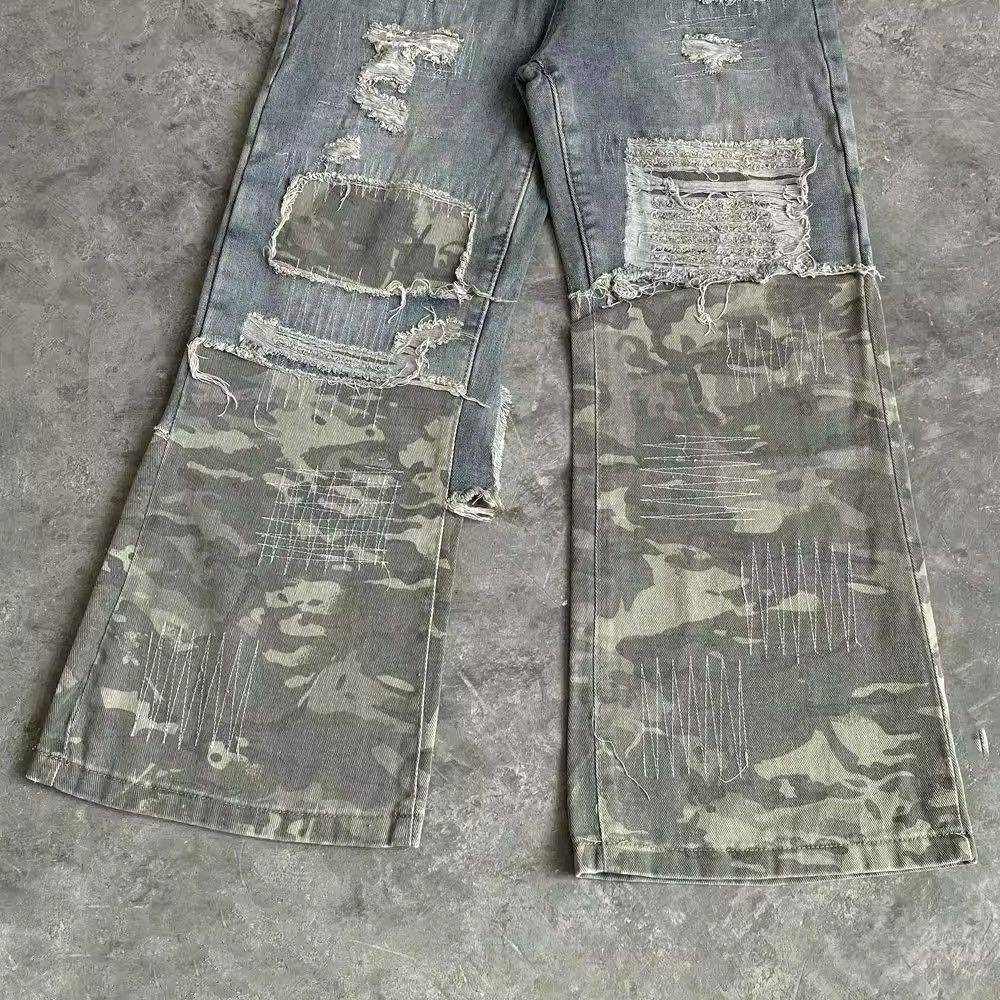 Jean Vintage Mopping Camouflage Patchwork Denim Jean Size US 28 / EU 44 - 8 Thumbnail