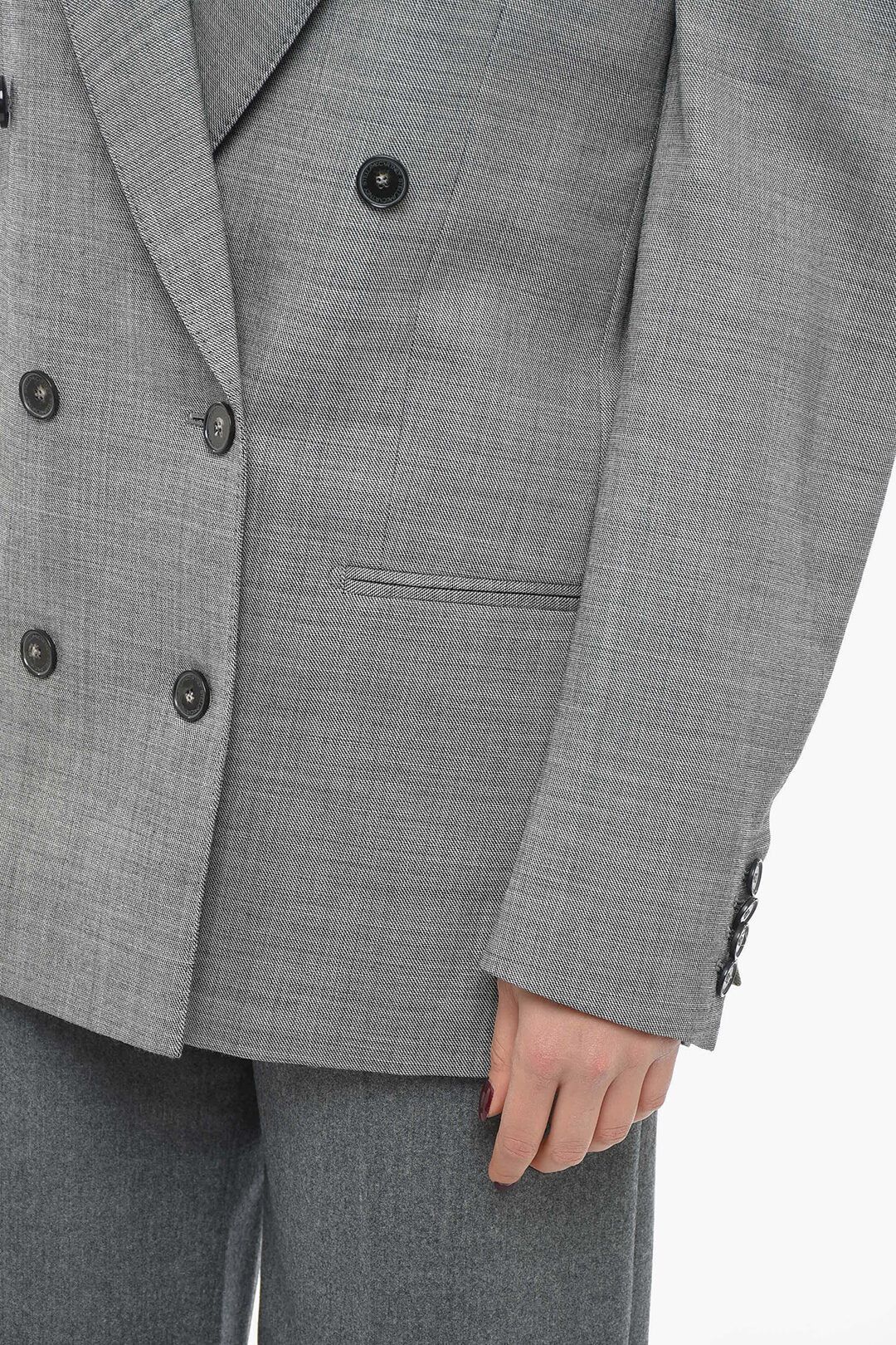 Stella McCartney og1mm0824 Double-Breasted Oversized Blazer in Grey Size XS / US 0-2 / IT 36-38 - 3 Thumbnail