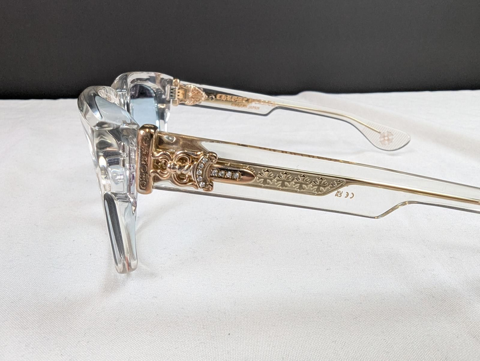 Chrome Hearts Chrome Hearts Box Officer Diamond Embellished Glasses Clear Size ONE SIZE - 2 Thumbnail