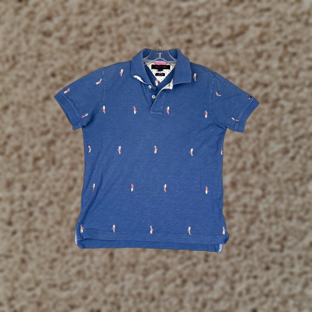 Tommy Hilfiger Tommy Hilfiger Polo Shirt Men Small Blue 100% Cotton Slim Fit Polo Shirt Short Sleeve Mens Blue 80s 90s American Modern Vintage: No Size US S / EU 44-46 / 1 - 1 Thumbnail