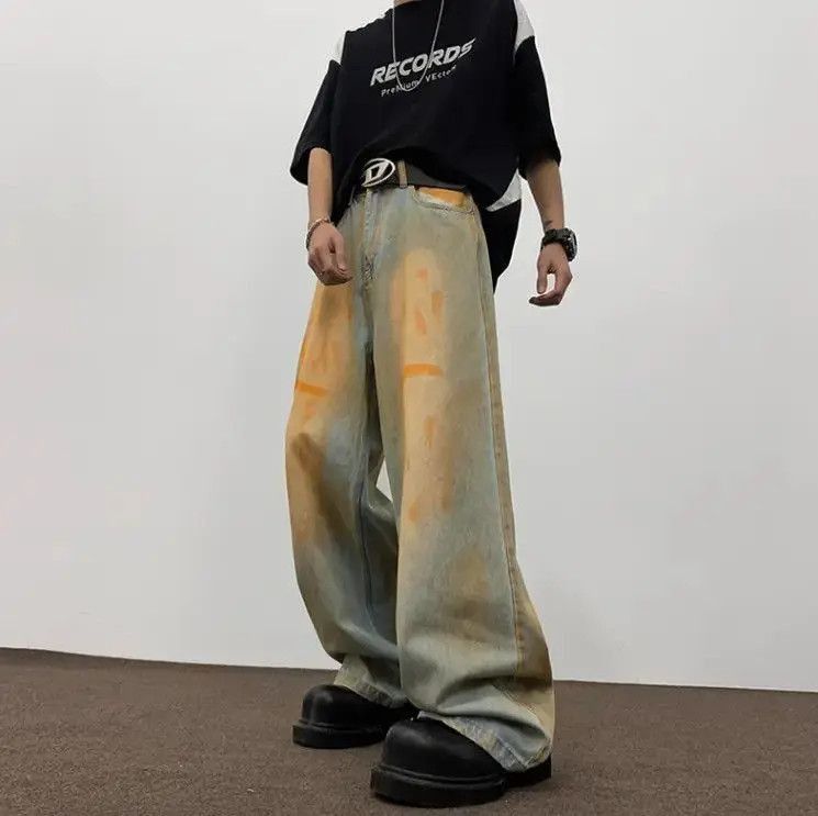 Japanese Brand Hip hop straight leg casual washed jeans Size US 32 / EU 48 - 4 Thumbnail