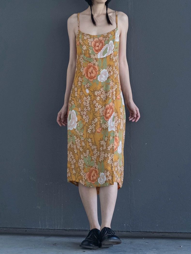 Kenzo KENZO Yellow and floral flowers strap dress vintage Size M / US 6-8 / IT 42-44 - 1 Thumbnail