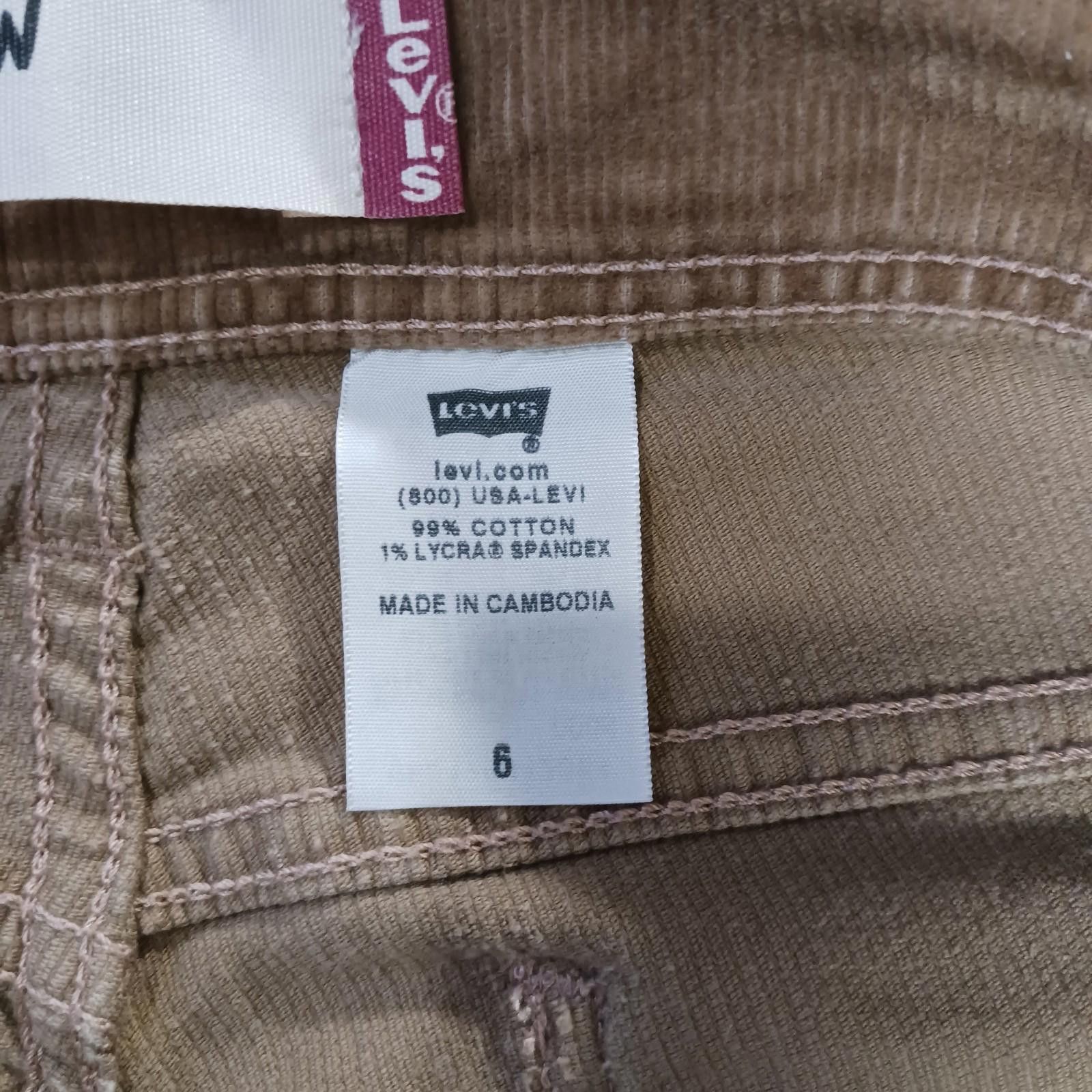 Levi's Levis 542 Low Corduroy Pants Women 6 (30×19) Brown Capri Y2K Size 28" / US 6 / IT 42 - 4 Thumbnail