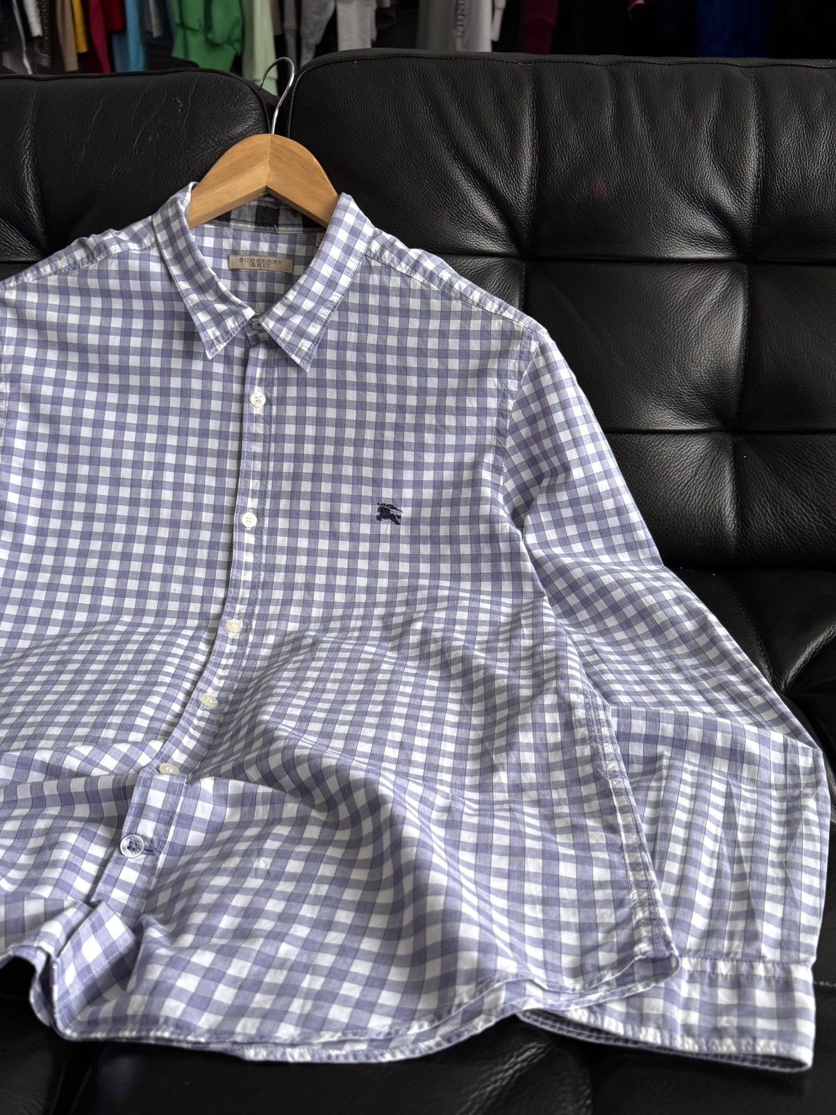 Burberry Burberry Brit Check Shirt Blue White Embroidered Logo Size US M / EU 48-50 / 2 - 17 Thumbnail