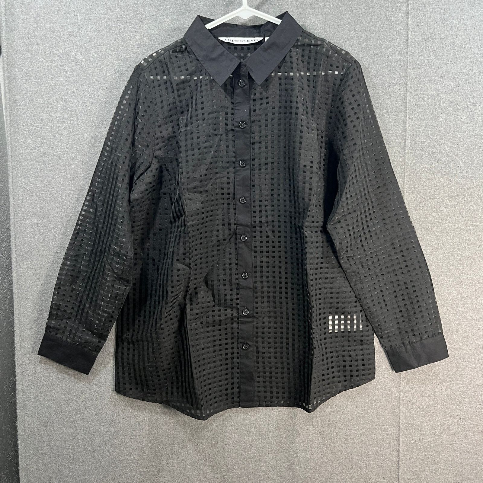 Other Girl With Curves Tonal Gingham Button-Front Shirt True Size M / US 6-8 / IT 42-44 - 1 Thumbnail