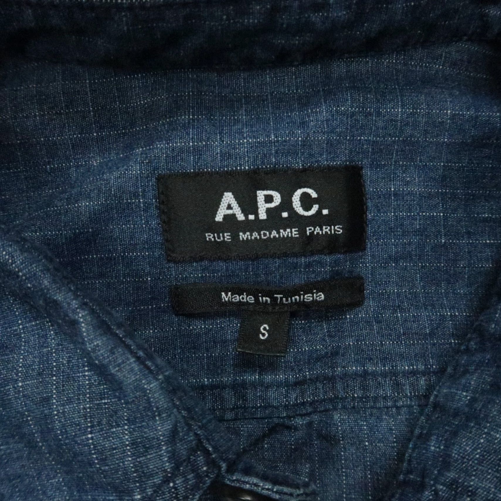 Denime APC Shirt Mens Small Blue Denim Long Sleeve Button Up Size US S / EU 44-46 / 1 - 3 Thumbnail
