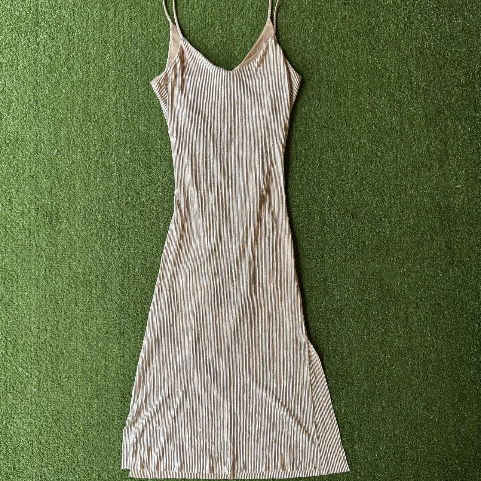 Designer Stylish Paper Crane Midi Dress - Soft Ribbed Satin Size ONE SIZE - 1 Thumbnail