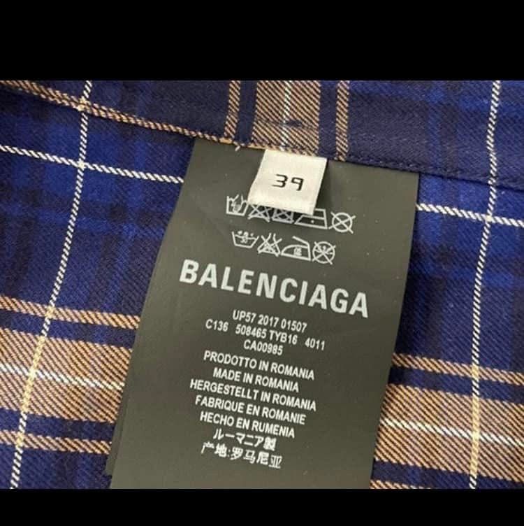 Balenciaga Back logo flannel Size US XL / EU 56 / 4 - 5 Thumbnail