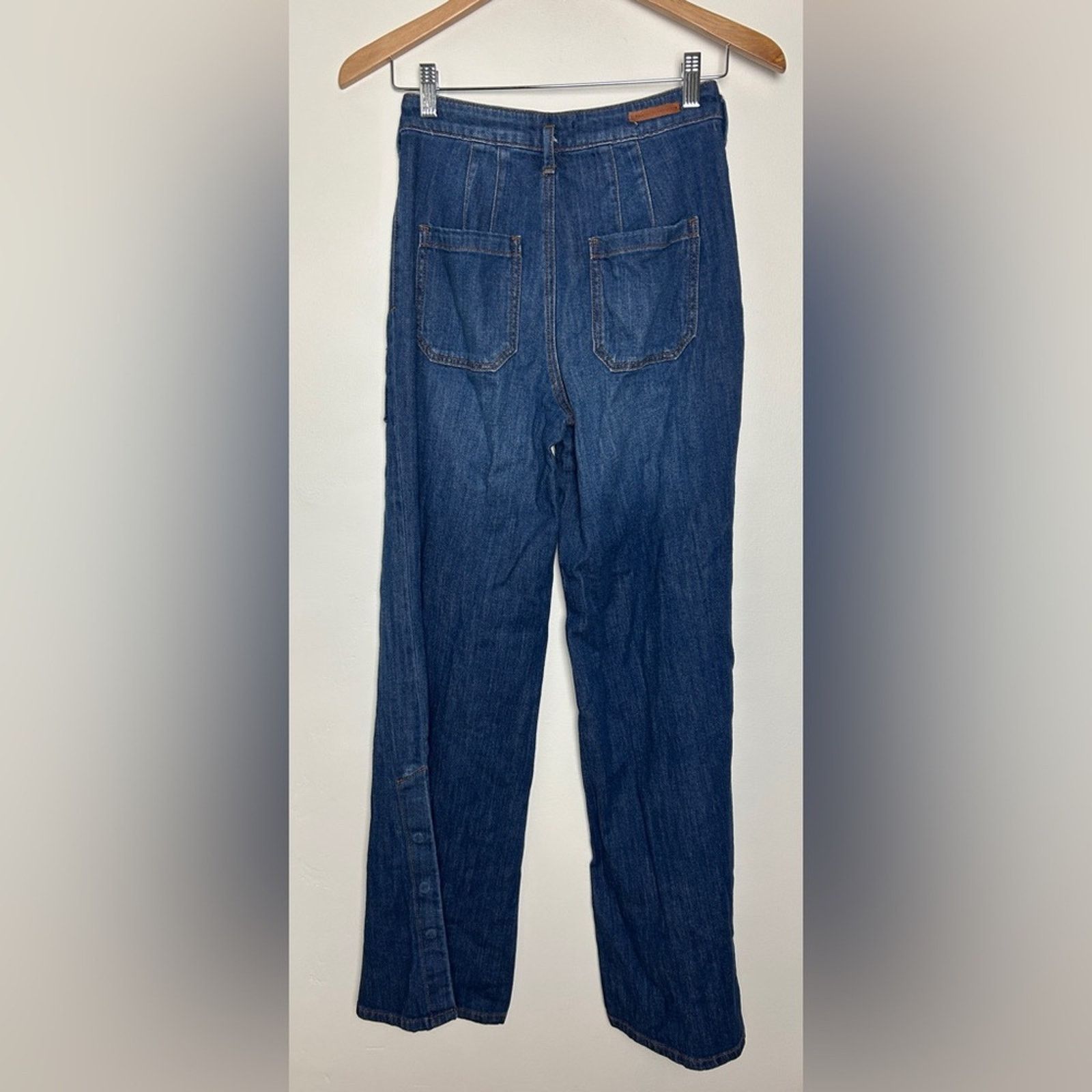 Anthropologie Anthropologie Pilcro & The Letterpress Wide Leg Snap Jeans Size 25" / US 0 / IT 36 - 2 Thumbnail