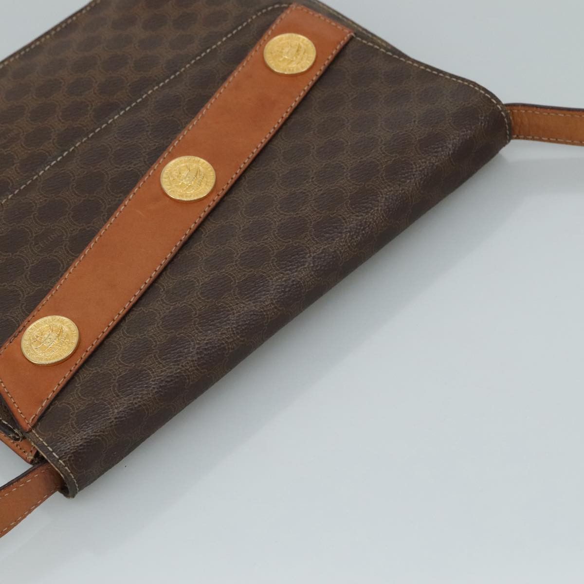 Celine CELINE Macadam Canvas Shoulder Bag Pvc Leather Gold Brown Size ONE SIZE - 6 Thumbnail