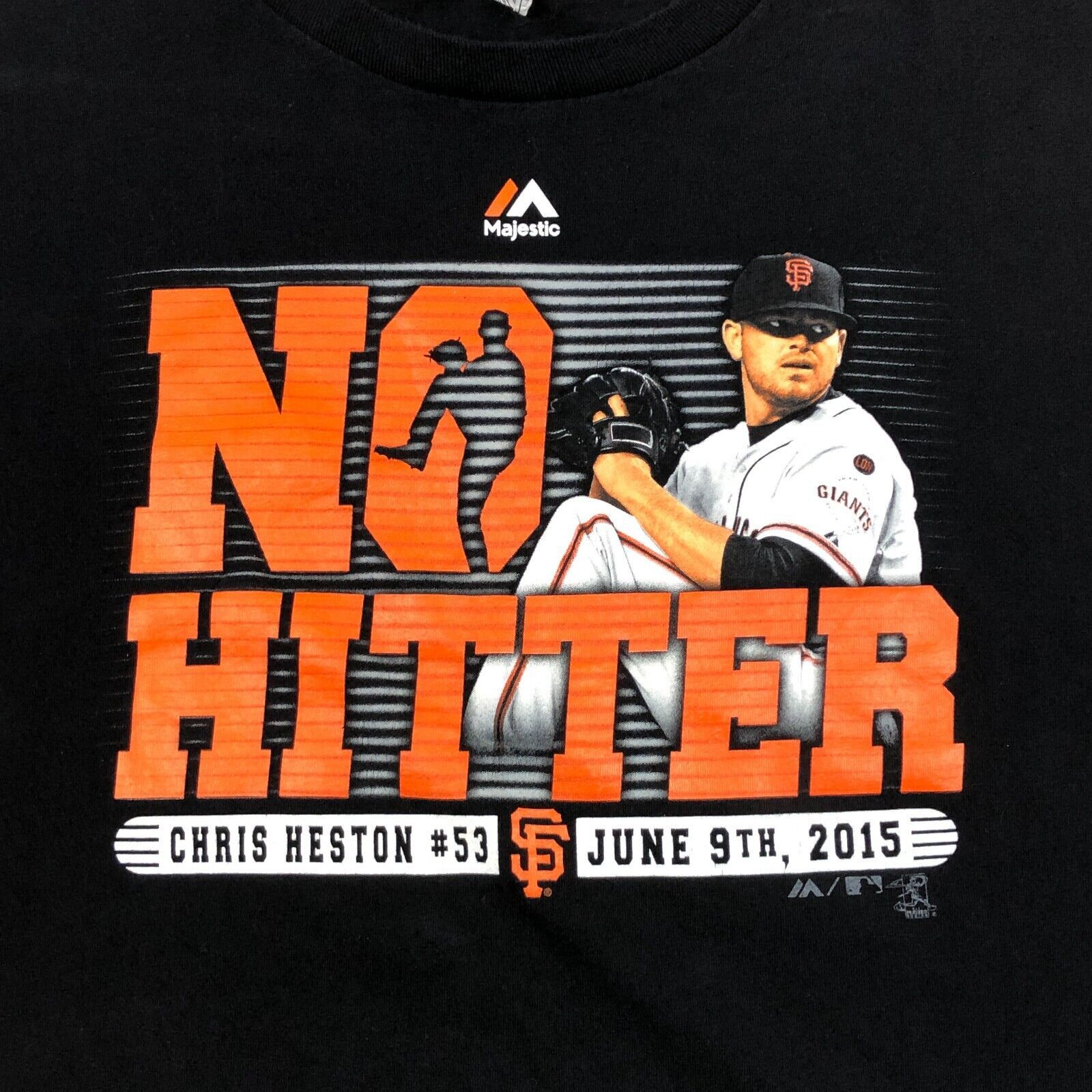 MLB × Vintage 2015 MLB SF Giants Chris Heston No Hitter Baseball Tee XXL Size US XXL / EU 58 / 5 - 2 Thumbnail