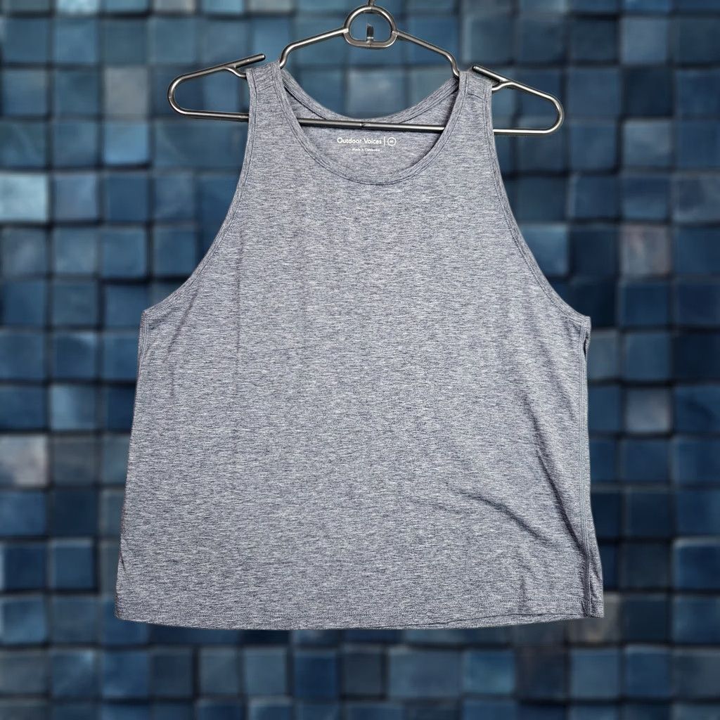 Outdoor Voices Outdoor Voices Women's Tank Top Gray Medium Athletic Sleeveless Racerback V-Neck Casual Activewear Shirt For Work Out Yoga Athletic Wear Size M / US 6-8 / IT 42-44 - 1 Thumbnail