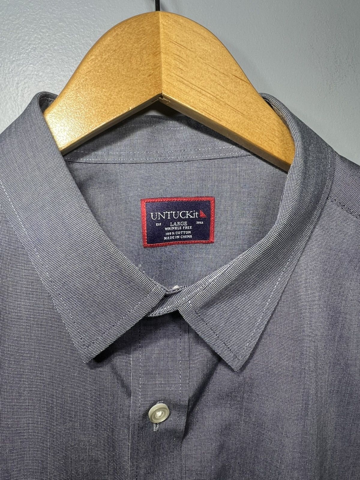UNTUCKit UNTUCKIT Shirt Mens L Pio Cesare Wrinkle Free Button Up Gray Size US L / EU 52-54 / 3 - 3 Thumbnail