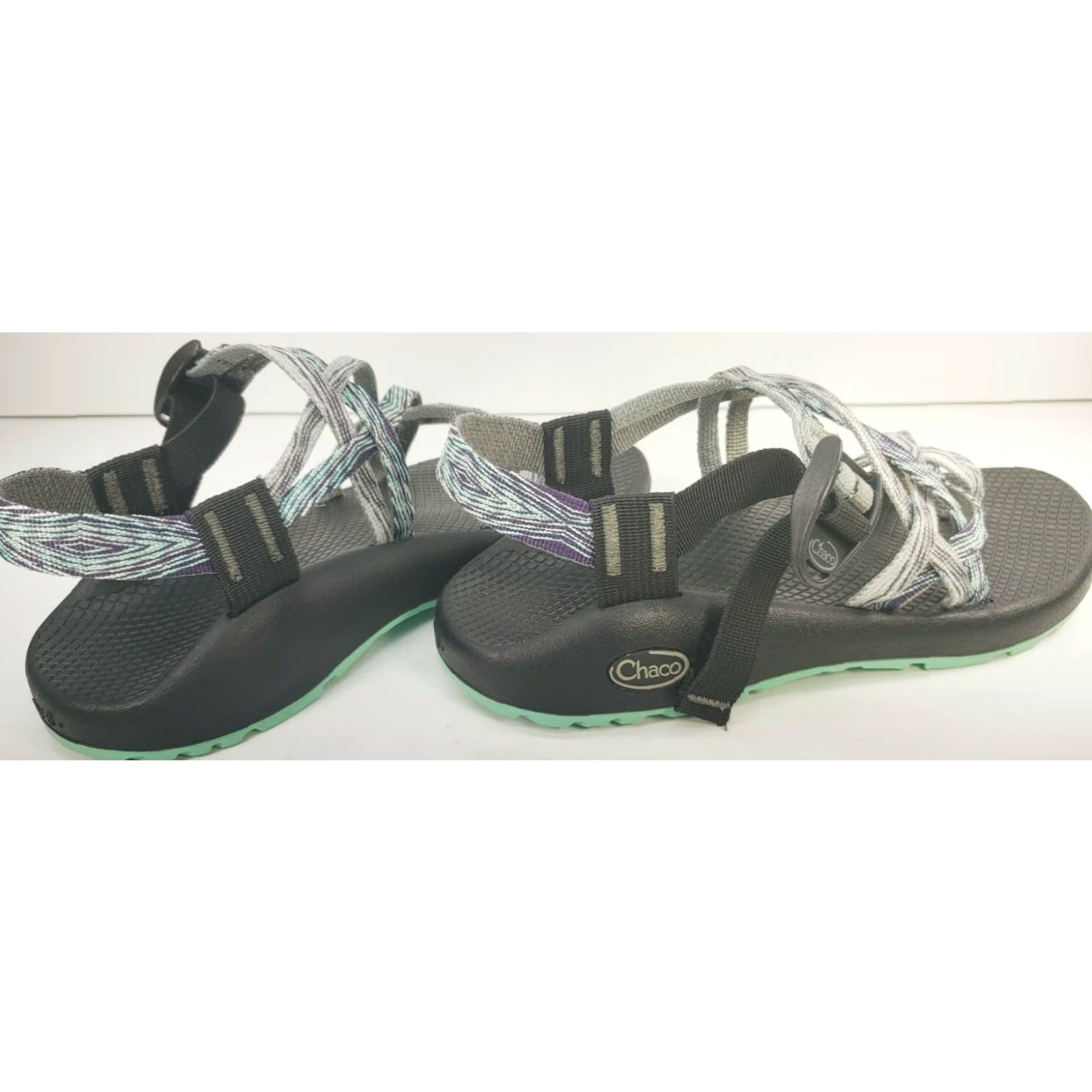 Chaco Chaco ZX2 Women's Sandal Strappy Gray Blue Purple 8 Vibram Sole Toe Loop Size US 8 / IT 38 - 6 Thumbnail