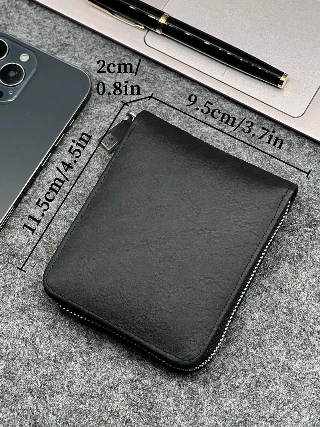 Vintage Zippered Slim Mens PU Wallet Size ONE SIZE - 6 Thumbnail