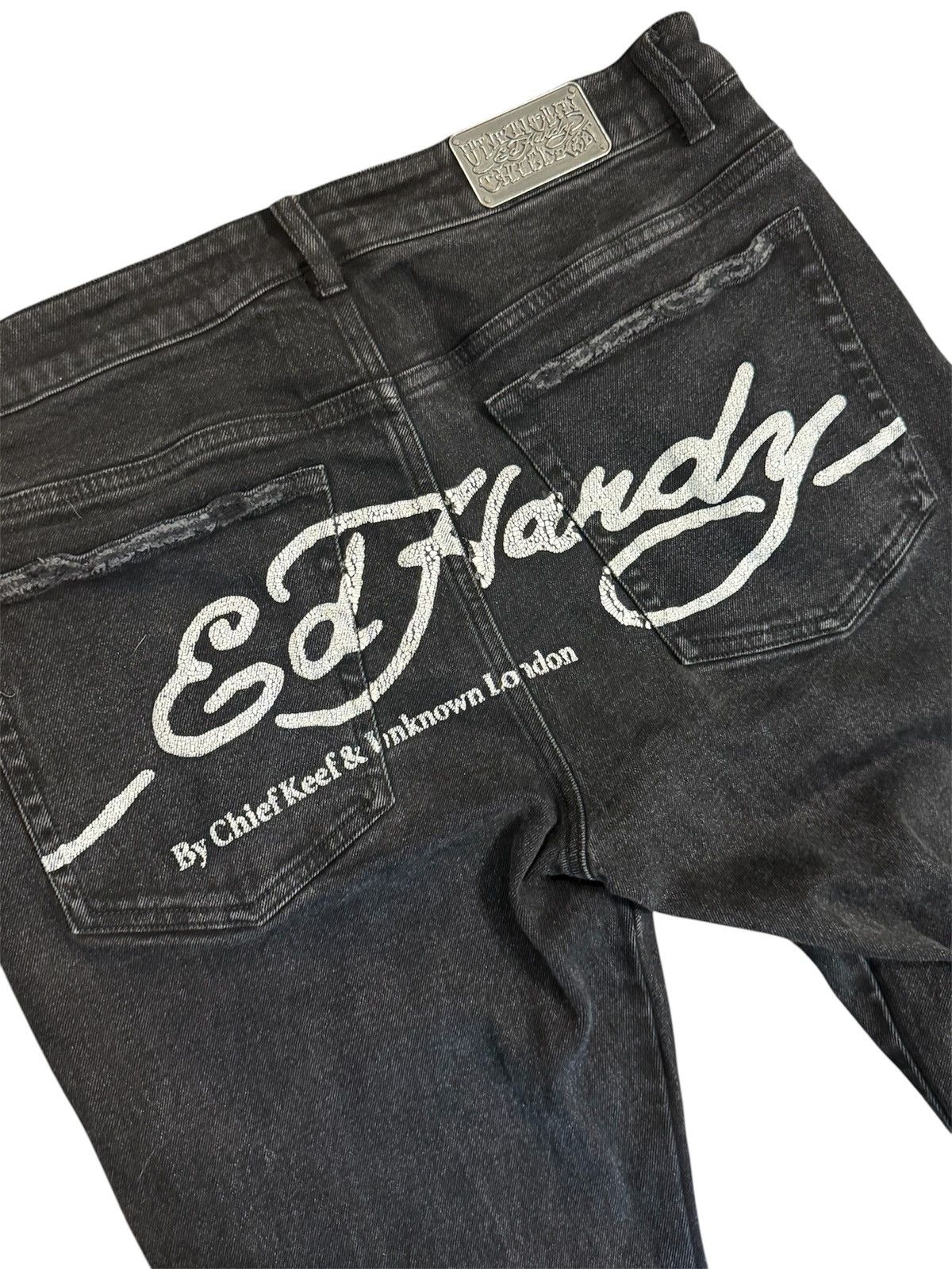Ed Hardy × Glo Gang × Unknown London Ed Hardy x Chief Keef Flared Jeans Size US 34 / EU 50 - 2 Thumbnail