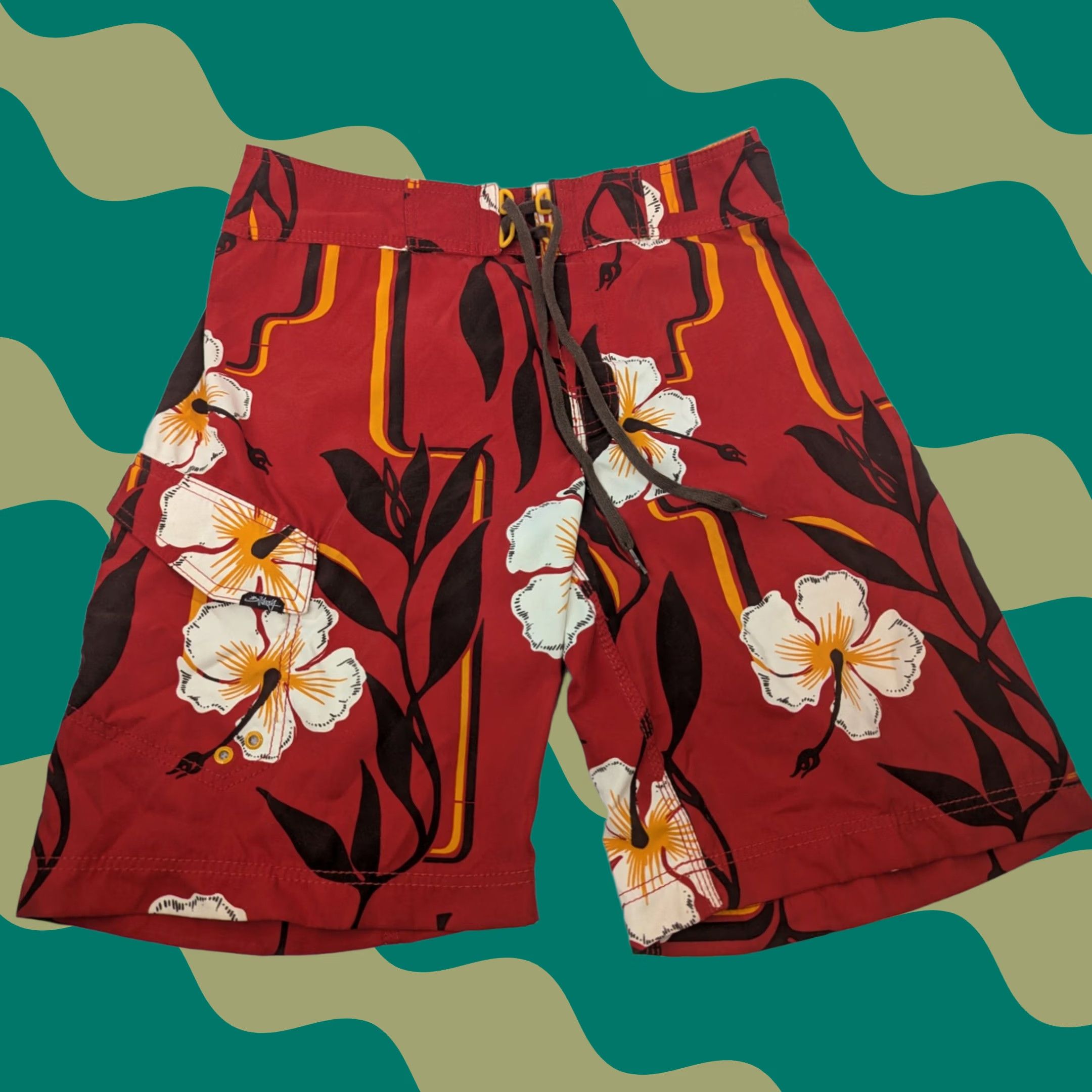 Billabong Vintage Billabong Shorts Men 32 Red Orange Hibiscus Floral Board Shorts Size US 32 / EU 48 - 1 Thumbnail