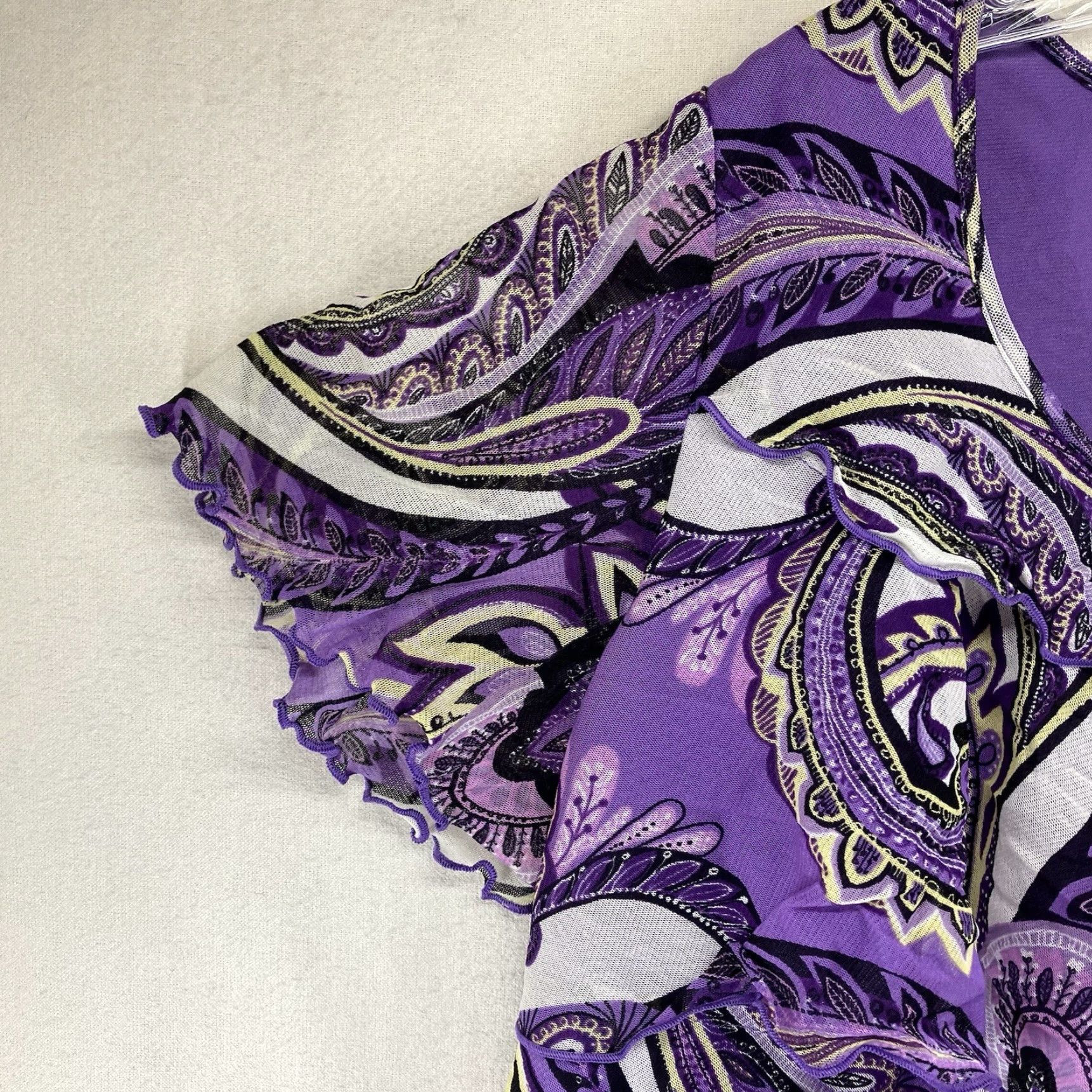 Apt. 9 Apt. 9 Blouse Women 1X Purple Paisley Sleeveless Scoop Neck Lined Ruffle Bohemian Casual Lightweight Breathable Shirt Size XL / US 12-14 / IT 48-50 - 5 Thumbnail