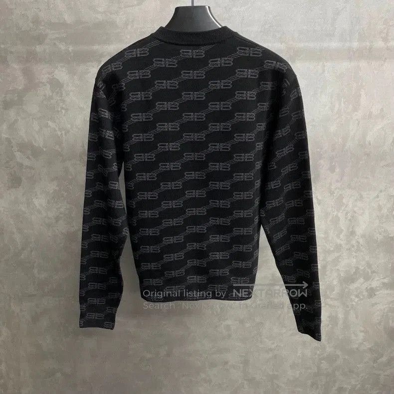 Balenciaga Balenciaga Black Logo Knit Sweater. Size US M / EU 48-50 / 2 - 2 Thumbnail