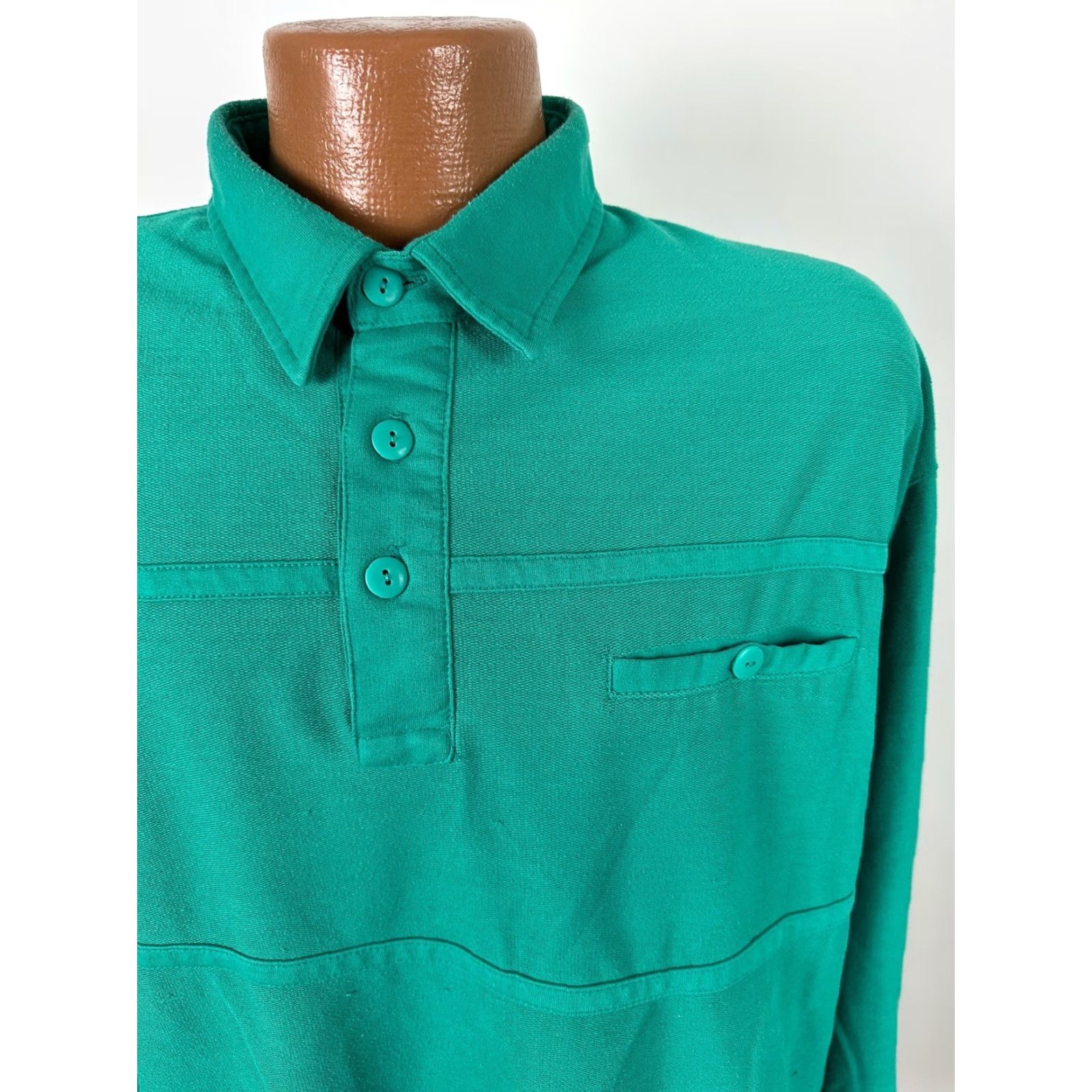 Vintage VINTAGE Hill & Archer Polo Shirt Men XL Green Long Sleeve Banded Bottom Heavyweight Polo Shirt Casual, Preppy, Sports, Outdoor, Hipster, Retro Mens Size US XL / EU 56 / 4 - 2 Thumbnail