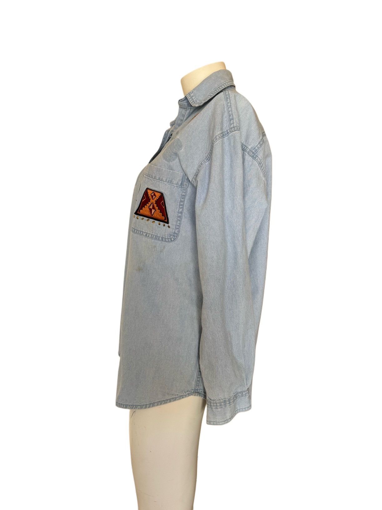Vintage Tia Medium vintage 90s denim women’s shirt southwestern Size M / US 6-8 / IT 42-44 - 3 Thumbnail