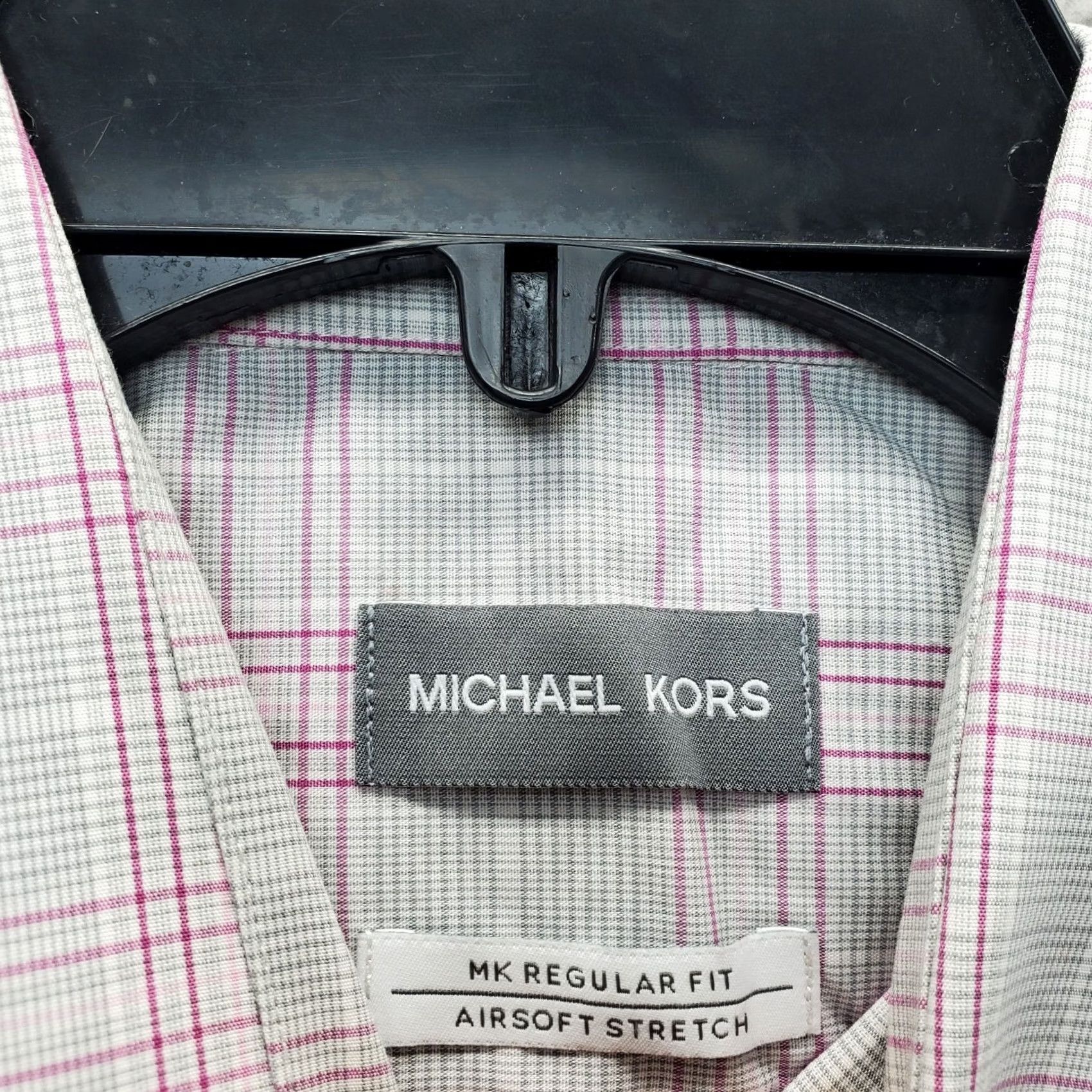Michael Kors Michael Kors Dress Shirt Mens L Multi Plaid Regular Fit Airsoft Stretch Button Up Size 42R - 6 Thumbnail