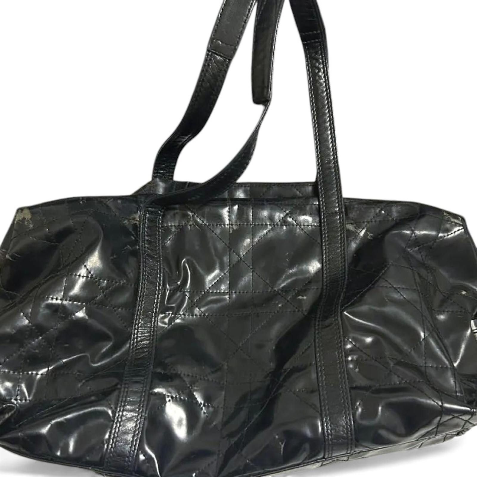 Dior Dior - Black Quilted Leather Handbag with 'D' Charm Size ONE SIZE - 4 Thumbnail
