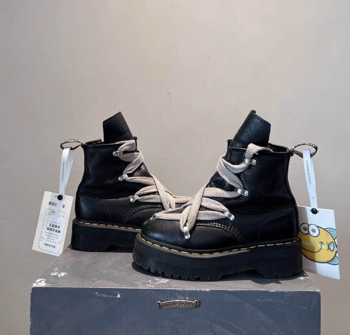 Rick Owens Rick Owens Drkshdw x Martens Quad Strap Platform Boots Size US 7 / IT 37 - 2 Thumbnail