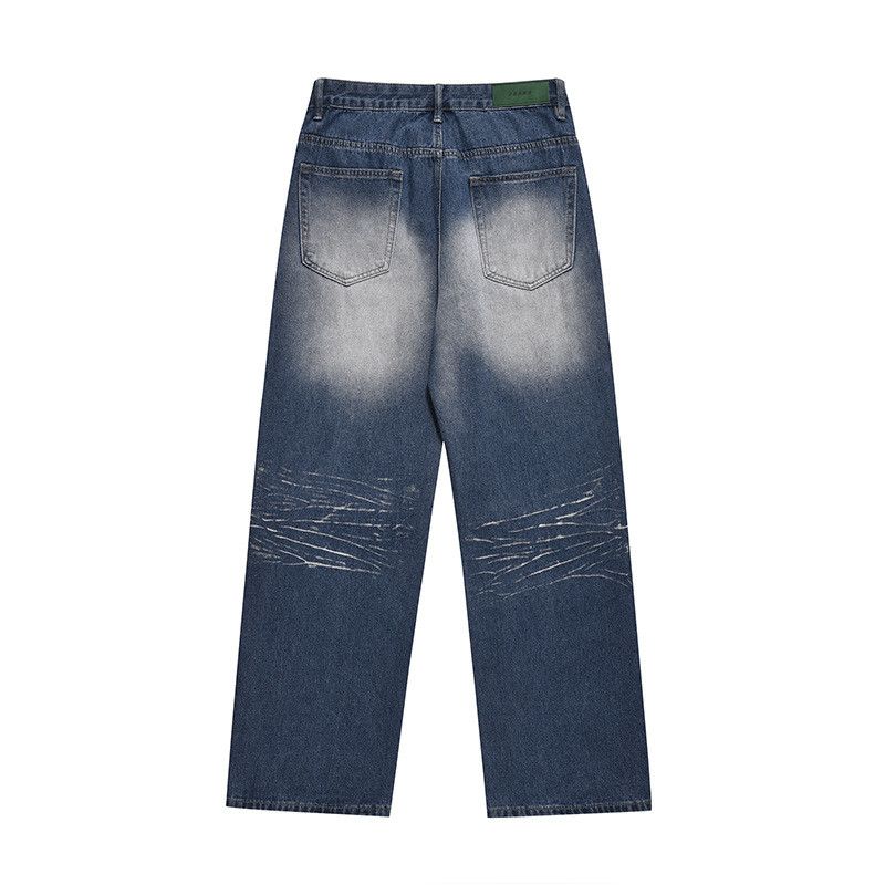 Jean American street loose casual retro washed straight leg jeans Size US 32 / EU 48 - 2 Thumbnail