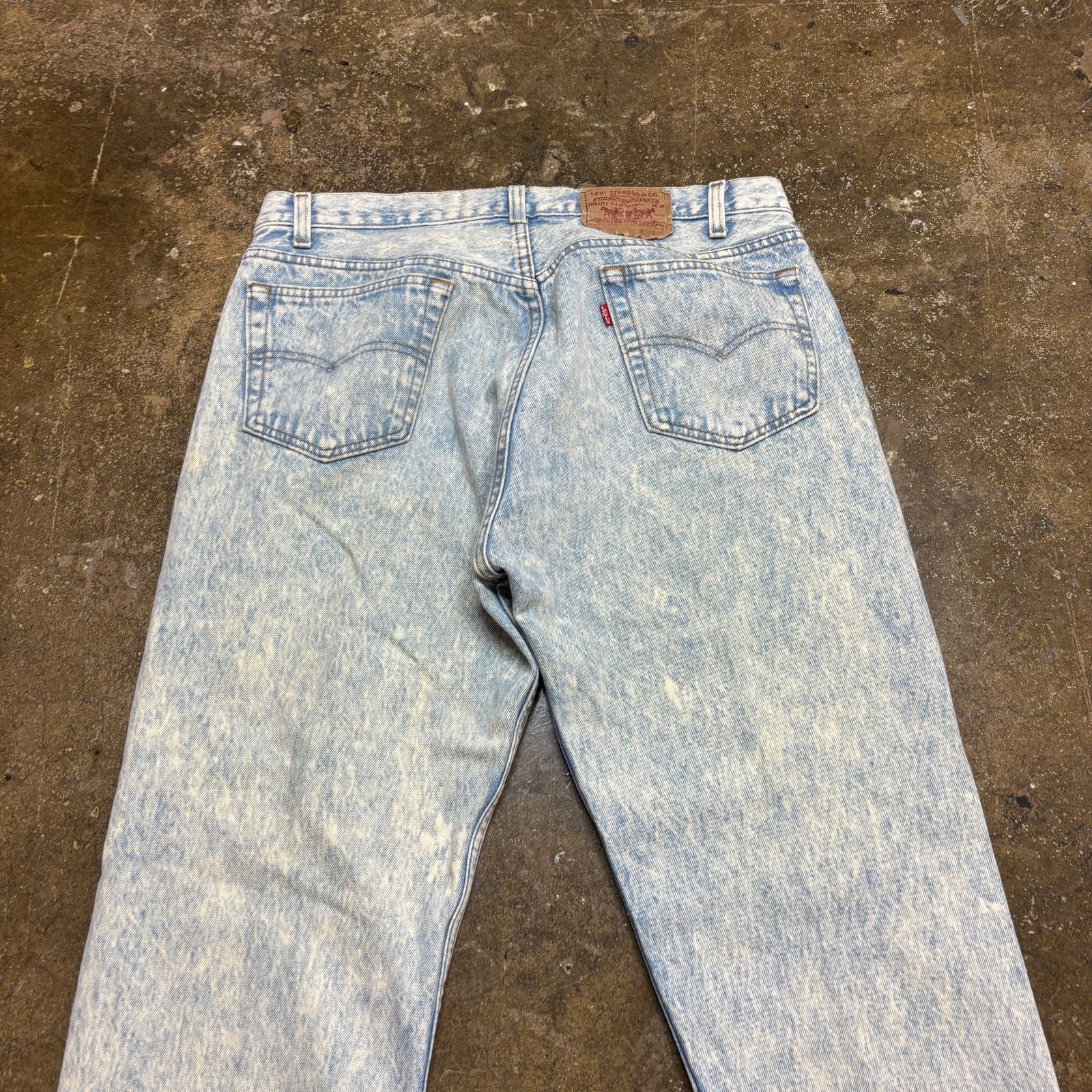 Levi's × Vintage VTG 80s Levi's 501 Straight Acid Wash Jeans 36x32 (34x27.5) Size US 34 / EU 50 - 2 Thumbnail