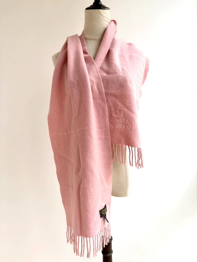 Vivienne Westwood Vivienne Westwood Pink letter embroidered scarf Size ONE SIZE - 3 Thumbnail
